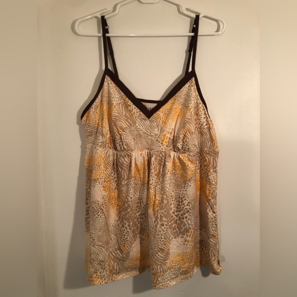 Cacique sleepwear babydoll v neck top multi colored
